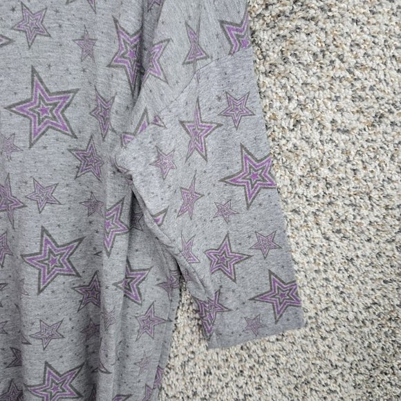 Torrid Pajama Top Womens 0 US 12 Gray Star Print Sleepwear Scoop‎ Neck Lounge - Picture 2 of 7